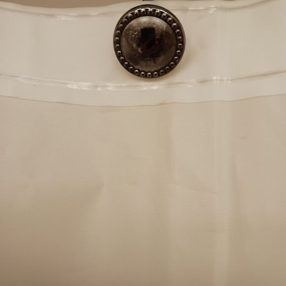 10 Shower Curtain Hooks LUXE Decor Button Style Polished Gunmetal Dark PRETTY! - Picture 14 of 14